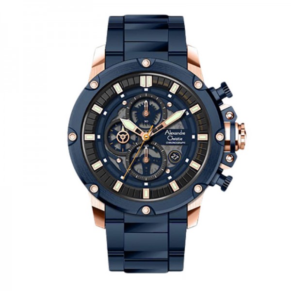 Alexandre Christie AC 6564 Rosegold Blue Steel MCBURBU